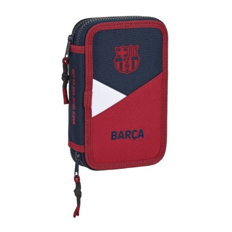 Plumier escolar safta doble cremallera 28 piezas 125x40x195 mm f.c. barcelona corporativa
