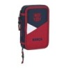 Plumier escolar safta doble cremallera 28 piezas 125x40x195 mm f.c. barcelona corporativa