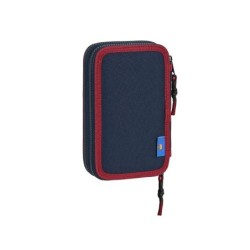 Plumier escolar safta doble cremallera 28 piezas 125x40x195 mm f.c. barcelona corporativa