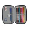 Plumier escolar safta doble cremallera 28 piezas 125x40x195 mm f.c. barcelona corporativa