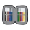 Plumier escolar safta doble cremallera 28 piezas 125x40x195 mm f.c. barcelona corporativa