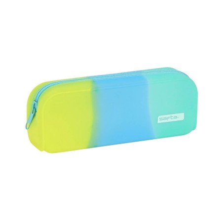 Bolso escolar safta portatodo tricolor cuadrado silicona 185x55x75 mm