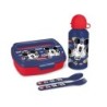 Set de botella y sandwichera  cubiertos safta escolar 210x70x180 mm mickey mouse happy smiles