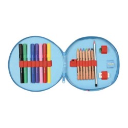 Plumier escolar safta con cremallera 18 piezas 210x35 mm cleo & cuquin good night