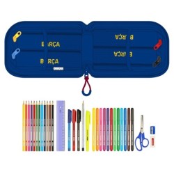 Plumier escolar safta f.c. barcelona 1 equipacion 21/22 mochila con 4 portatodos llenos 120x50x230 mm
