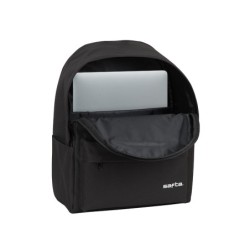 Cartera escolar safta day pack ordenador 14,1\ basic negro 310x160x400 mm
