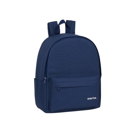 Cartera escolar safta day pack ordenador 14,1\ basic azul marino 310x160x400 mm