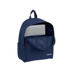 Cartera escolar safta day pack ordenador 14,1\ basic azul marino 310x160x400 mm