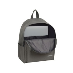 Cartera escolar safta day pack ordenador 14,1\ basic gris 310x160x400 mm