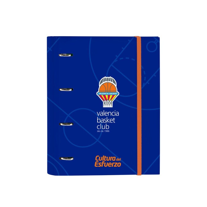 Carpeta con recambio safta din a4 tapa forrada 100 h 60 gr cuadro 5 mm valencia basket club 270x35x320 mm