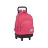 Cartera escolar safta con carro blackfit8 \fresa\ mochila grande c/ ruedas compact extraible