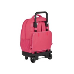 Cartera escolar safta con carro blackfit8 \fresa\ mochila grande c/ ruedas compact extraible