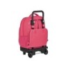 Cartera escolar safta con carro blackfit8 \fresa\ mochila grande c/ ruedas compact extraible