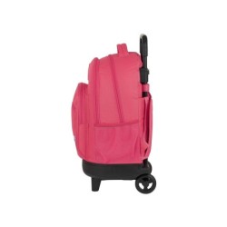 Cartera escolar safta con carro blackfit8 \fresa\ mochila grande c/ ruedas compact extraible