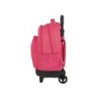 Cartera escolar safta con carro blackfit8 \fresa\ mochila grande c/ ruedas compact extraible