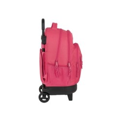 Cartera escolar safta con carro blackfit8 \fresa\ mochila grande c/ ruedas compact extraible