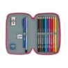 Plumier escolar safta blackfit8 \fresa\ doble cremallera 28 piezas 125x40x195 mm