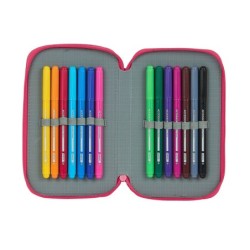 Plumier escolar safta blackfit8 \fresa\ doble cremallera 28 piezas 125x40x195 mm