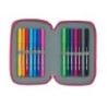 Plumier escolar safta blackfit8 \fresa\ doble cremallera 28 piezas 125x40x195 mm
