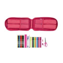 Plumier escolar safta blackfit8 \fresa\ mochila con 4 portatodos llenos 120x50x230 mm