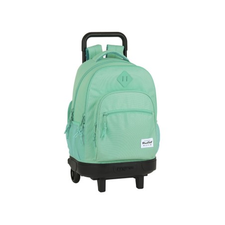Cartera escolar safta con carro blackfit8 \turquesa\ mochila grande c/ ruedas compact extraible