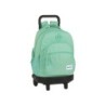 Cartera escolar safta con carro blackfit8 \turquesa\ mochila grande c/ ruedas compact extraible