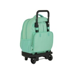 Cartera escolar safta con carro blackfit8 \turquesa\ mochila grande c/ ruedas compact extraible