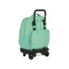 Cartera escolar safta con carro blackfit8 \turquesa\ mochila grande c/ ruedas compact extraible