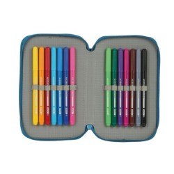 Plumier escolar safta blackfit8 \egeo\ doble cremallera 28 piezas 125x40x195 mm