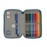 Plumier escolar safta blackfit8 \oxford\ doble cremallera 28 piezas 125x40x195 mm