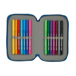 Plumier escolar safta blackfit8 \oxford\ doble cremallera 28 piezas 125x40x195 mm