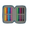 Plumier escolar safta blackfit8 \oxford\ doble cremallera 28 piezas 125x40x195 mm
