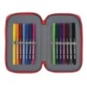 Plumier escolar safta sporting de gijon doble cremallera 28 piezas 125x40x195 mm