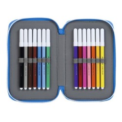 Plumier escolar safta r.c.d. español doble cremallera 28 piezas 125x40x195 mm