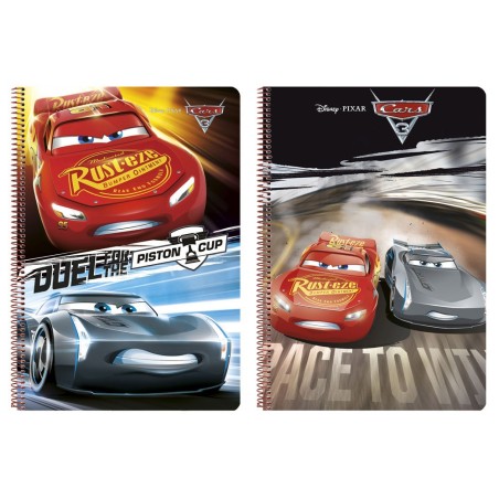 Cuaderno espiral safta folio 80 h 60 gr cuadro 4 mm tapa extradura cars 3