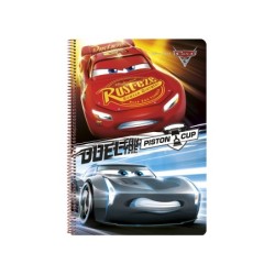 Cuaderno espiral safta folio 80 h 60 gr cuadro 4 mm tapa extradura cars 3