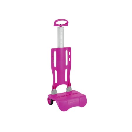 Carro portamochilas plegable un asa fucsia (295x230x850 mm)