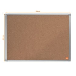 Pizarra corcho nobo essence marco aluminio 600x450 mm