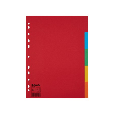 Separadores esselte din a4 cartulina 150 gr 1-5 multitaladro multicolor
