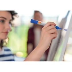 Rotulador nobo para pizarra blanca tinta liquida punta conica 3 mm azul caja de 10 unidades