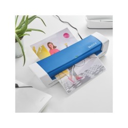 Plastificadora leitz ilam home office din a4 2 rodillos hasta 125 mc color blanco/azul