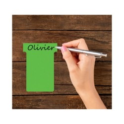 Ficha t para plannings nobo indice 3 cartulina 170 gr color verde pack de 100 unidades