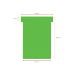 Ficha t para plannings nobo indice 3 cartulina 170 gr color verde pack de 100 unidades