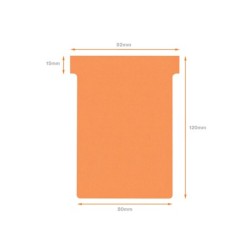 Ficha t para plannings nobo indice 3 cartulina 170 gr color naranja pack de 100 unidades