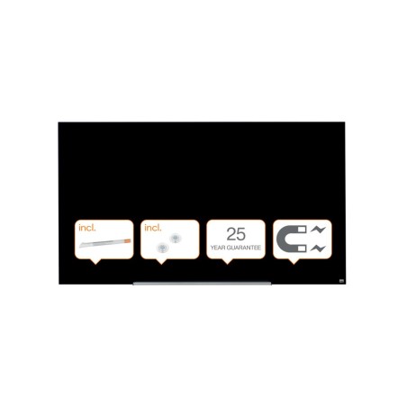 Pizarra cristal nobo impression pro 85\ magnetica negro 1883x1059 mm