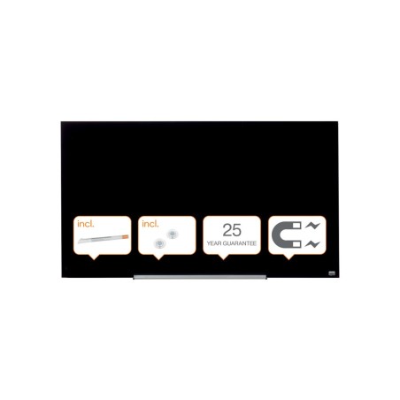 Pizarra cristal nobo impression pro 57\ magnetica negra 1260x711 mm