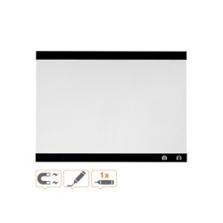 Pizarra blanca nobo magnetica con clip y accesorios 430x580 mm