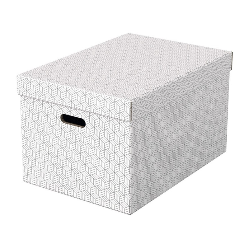 Caja almacenamiento esselte grande color blanco 510x355x305 mm pack de 3 unidades Caja almacenamiento esselte grande color blanco 510x355x305 mm pack de 3 unidades