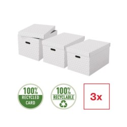 Caja almacenamiento esselte grande color blanco 510x355x305 mm pack de 3 unidades