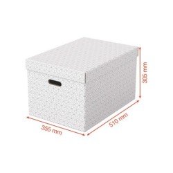 Caja almacenamiento esselte grande color blanco 510x355x305 mm pack de 3 unidades